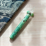 Chidori Emerald Glass Dip Pen with Pen Rest