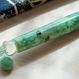 Chidori Emerald Glass Dip Pen with Pen Rest