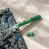 Chidori Emerald Glass Dip Pen with Pen Rest