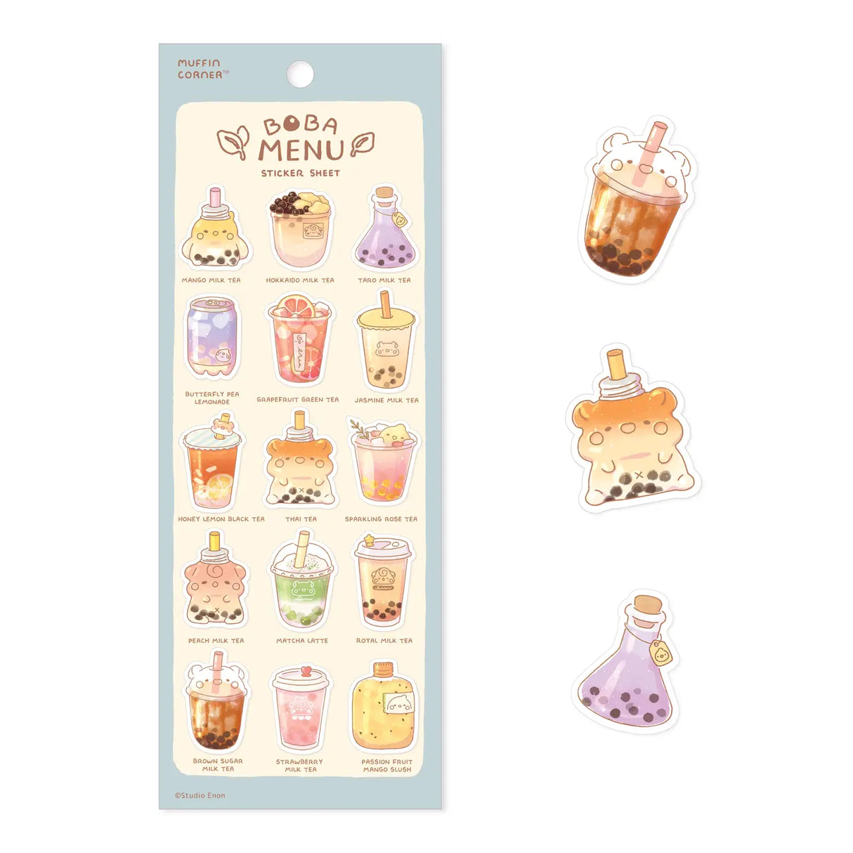 Studio Enon - Boba Menu Sticker Sheet