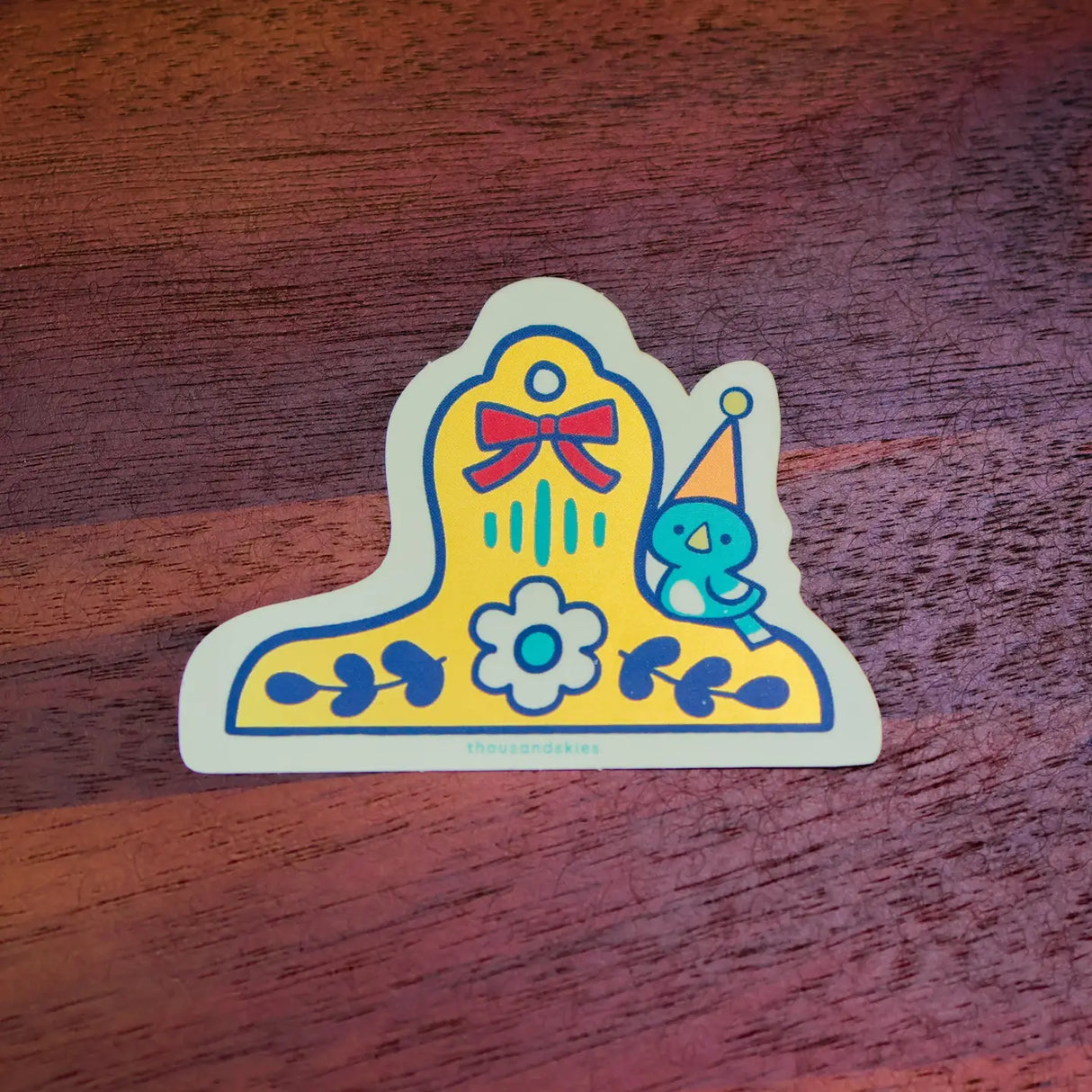 Blue Bird Brass Clip Holographic Vinyl Sticker