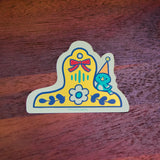 Blue Bird Brass Clip Holographic Vinyl Sticker