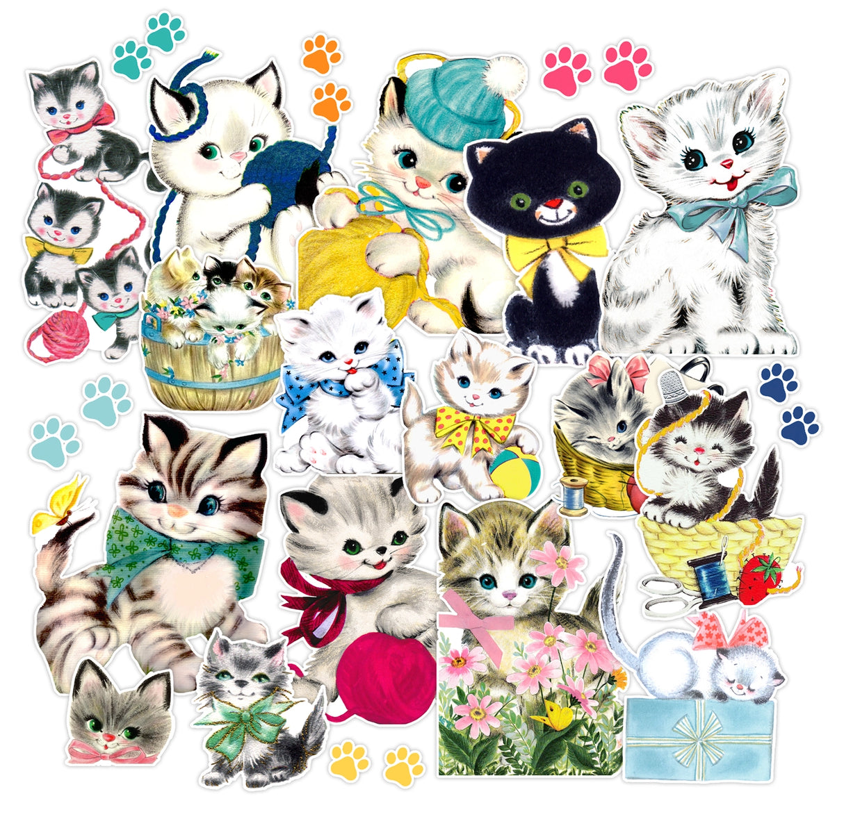 Cat Whisker Vintage Diecut Ephemera