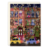 Festive Townhouse Scene Holiday Card