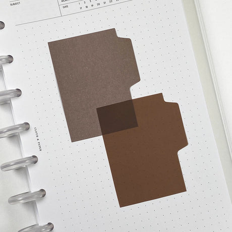 Blank Tab Sticky Note Set - Espresso