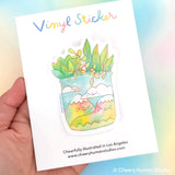 Rainbow Mountains + Plants Vinyl Sticker