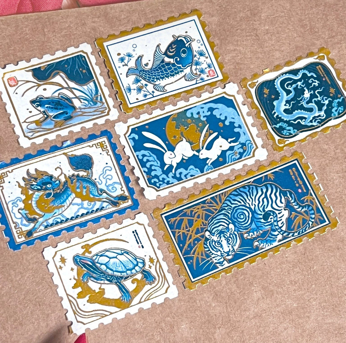 Pegushi Washi Tape - Gold Foil Porcelain Stamp