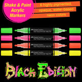Faber-Castell Black Edition Shake & Paint Markers - Neon 4ct
