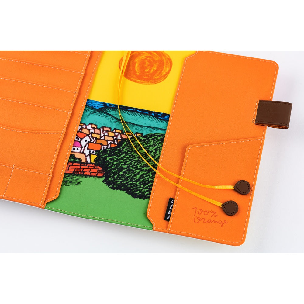 Hobonichi Techo 2026 Cousin A5 Book & Cover - 100%ORANGE: Where’s the Squirrel Going [ENG/A5/Jan Start]