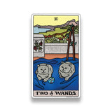Two of Wands Tarot Cat Meme Stickers (Minor Arcana)