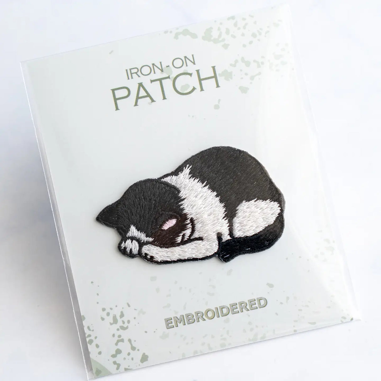 Adorable Kitten (Black with White) Iron-On Patch