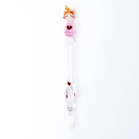 Fashionable Lady Lovery-Chan Glass Dip Pen Heart Pattern
