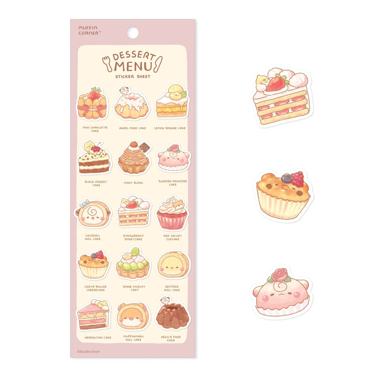 Studio Enon Dessert Menu Sticker Sheet