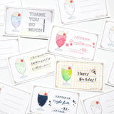 Cream Soda Ink Swatch Card Set by forme.

These business-sized cards can be used as ink sample cards, a small message card, a short record of cafe visits, or a simple memo card.