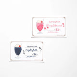 Cream Soda Ink Swatch Card Set by forme.

These business-sized cards can be used as ink sample cards, a small message card, a short record of cafe visits, or a simple memo card.