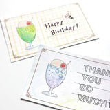 Cream Soda Ink Swatch Card Set by forme.

These business-sized cards can be used as ink sample cards, a small message card, a short record of cafe visits, or a simple memo card.