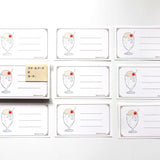 Cream Soda Ink Swatch Card Set by forme.

These business-sized cards can be used as ink sample cards, a small message card, a short record of cafe visits, or a simple memo card.