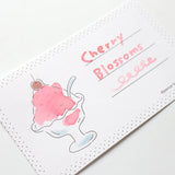 Shaved Ice Ink Swatch Card Set by forme.

These business-sized cards can be used as ink sample cards, a small message card, a short record of cafe visits, or a simple memo card.