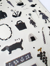 Saien x Miki Tamura Sticker Sheet - Monochrome