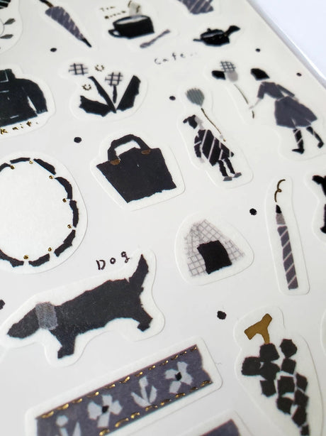 Saien x Miki Tamura Sticker Sheet - Monochrome