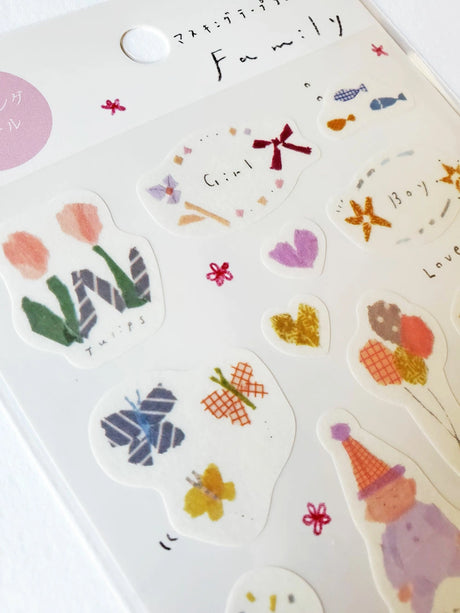 Saien x Miki Tamura Sticker Sheet - Family