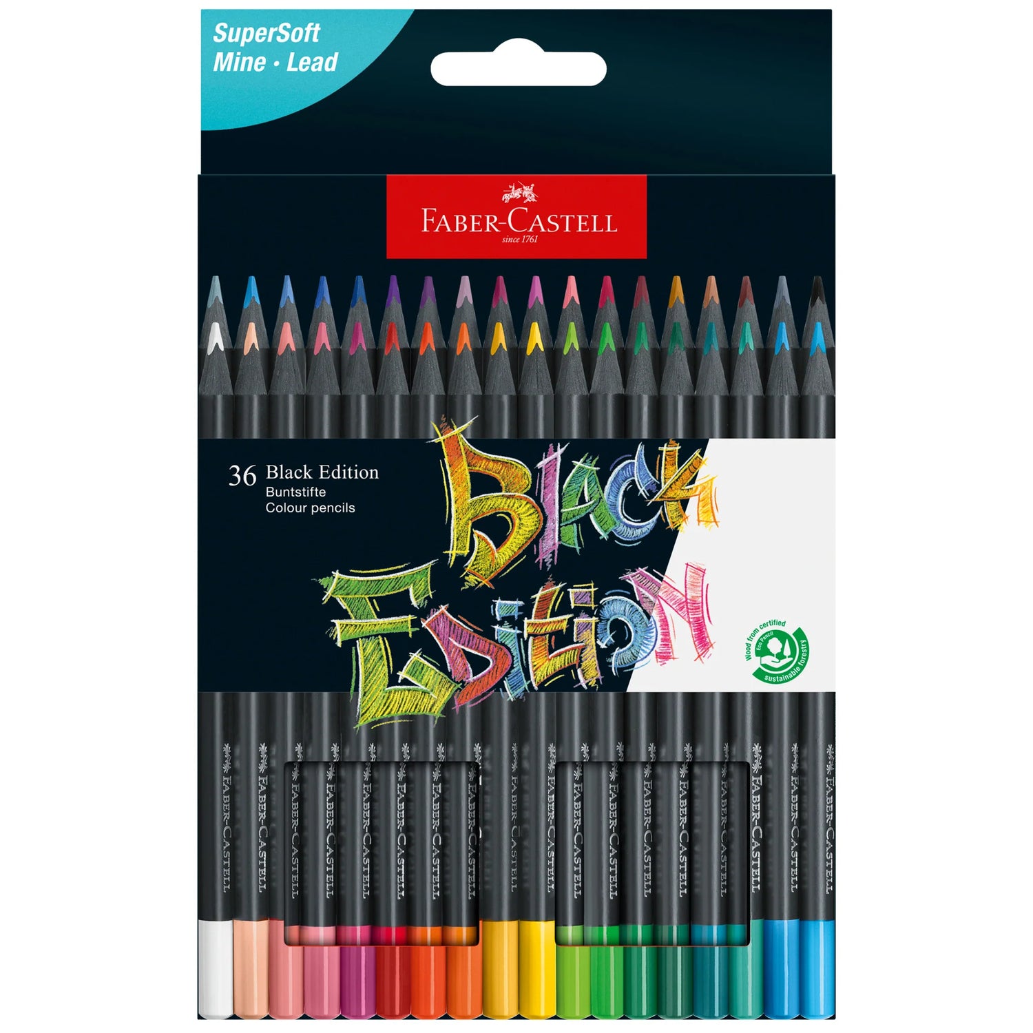 Faber-Castell Black Edition Colored Pencils - Box of 36 – Little