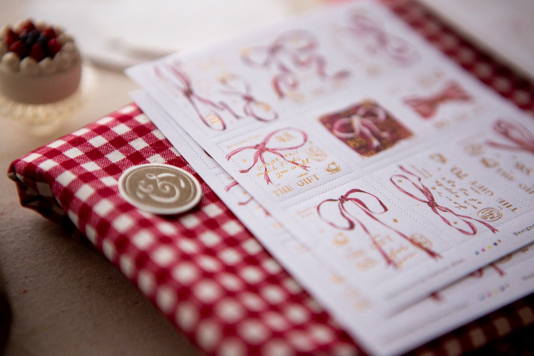 OURS Studio Ribbon Bow Stamp Style Sticker