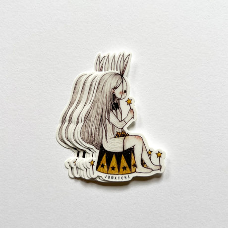 jb0xtchi Vinyl Sticker - Starry Girl

The starry girl vinyl sticker was illustrated by jb0xtchi (Jessica Ng). jb0xtchi creates stationary and small trinkets from whimsical ideas in the form of painting using ink, watercolour, and gouache.