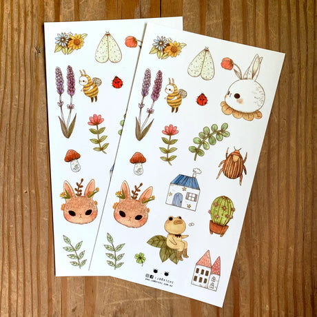 This whimsical garden themed washi sticker sheet was illustrated by jb0xtchi (Jessica Ng). jb0xtchi creates stationary and small trinkets from whimsical ideas in the form of painting using ink, watercolour, and gouache.

Washi Material Sticker Sheet
Height: 170mm x Width: 90mm
Includes 1 sticker sheet