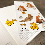 This whimsical rubber duckie themed washi sticker sheet was illustrated by jb0xtchi (Jessica Ng). jb0xtchi creates stationary and small trinkets from whimsical ideas in the form of painting using ink, watercolour, and gouache.

Washi Material Sticker Sheet
Height: 170mm x Width: 90mm
Includes 1 sticker sheet