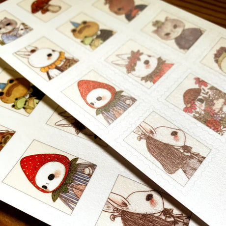 This whimsical stamp themed washi sticker sheet was illustrated by jb0xtchi (Jessica Ng). jb0xtchi creates stationary and small trinkets from whimsical ideas in the form of painting using ink, watercolour, and gouache.

Washi Material Sticker Sheet
Height: 170mm x Width: 90mm
Includes 1 sticker sheet