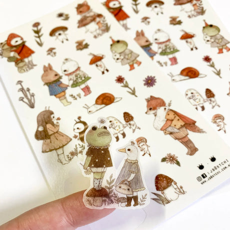 This whimsical themed washi sticker sheet was illustrated by jb0xtchi (Jessica Ng). jb0xtchi creates stationary and small trinkets from whimsical ideas in the form of painting using ink, watercolour, and gouache.

Washi Material Sticker Sheet
Height: 170mm x Width: 90mm
Includes 1 sticker sheet
