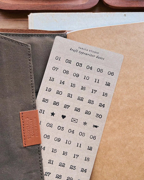 Sarica Studio Kraft Typewriter Date Stickers