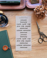 Sarica Studio Kraft Typewriter Month Stickers