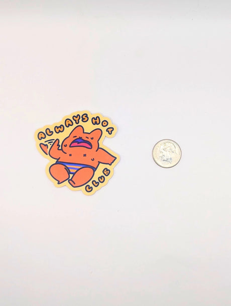 Featuring a cool cat lounging back, fanning itself with a look of exhaustion, this sticker is for those who know that feeling hot is just a lifestyle. Made from waterproof vinyl, it’s perfect for water bottles, laptops, or planners—wherever you need a reminder that being "always hot" is more than a temperature, it’s an attitude.