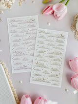 leelajournals Dreamy Clouds (Beige & Pink) Sticker Sheet - 2pc set