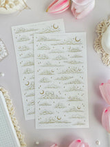 leelajournals Dreamy Clouds (Beige & Pink) Sticker Sheet - 2pc set