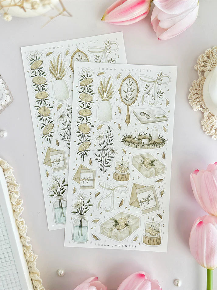 leelajournals Fall Aesthetic Sticker Sheet - 2pc set