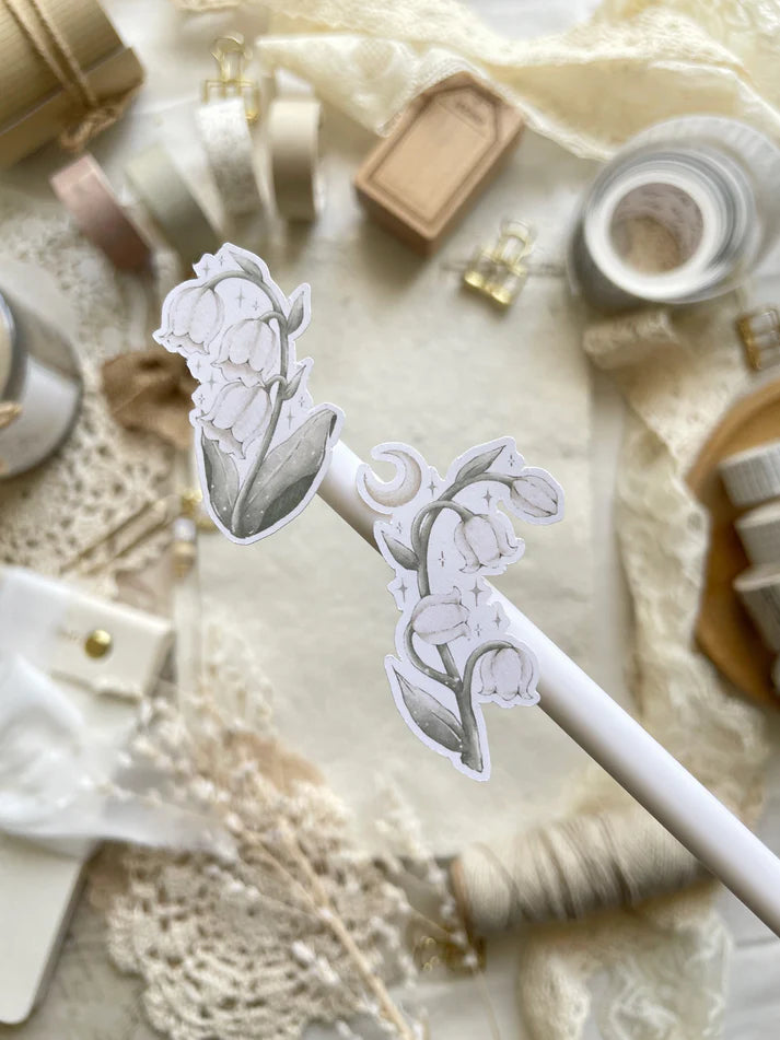 leelajournals Lily of the Valley &amp; Frames 1 Sticker Sheet - 2 pc Set

♡ 2pc sticker sheet set - 2 large

♡ pet matte (clear)

♡ all sheet dimensions estimated: L: 4x7 (in) | S: 4x3 (in)