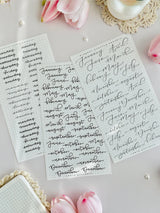 leelajournals Monthly &amp; Weekly Headers Sticker Sheet - 3pc set

♡ 3pc sticker sheet set - 3 large


♡ pet matte (clear)

♡ dimensions estimated: L: 4x7 (in) | S: 4x3 (in)