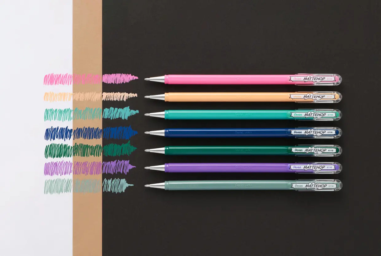 Pentel Hybrid Mattehop Gel Pen - Dream 7 Colors Set