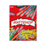 Pentel Hybrid Mattehop Gel Pen - Complete set of 21 colors with tin