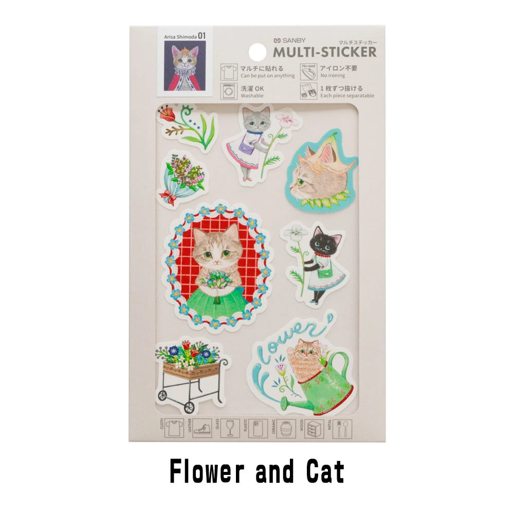Multi-Sticker Arisa Shimoda - Flower and Cat