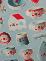 Red and Blue Sticker Sheet by natamori