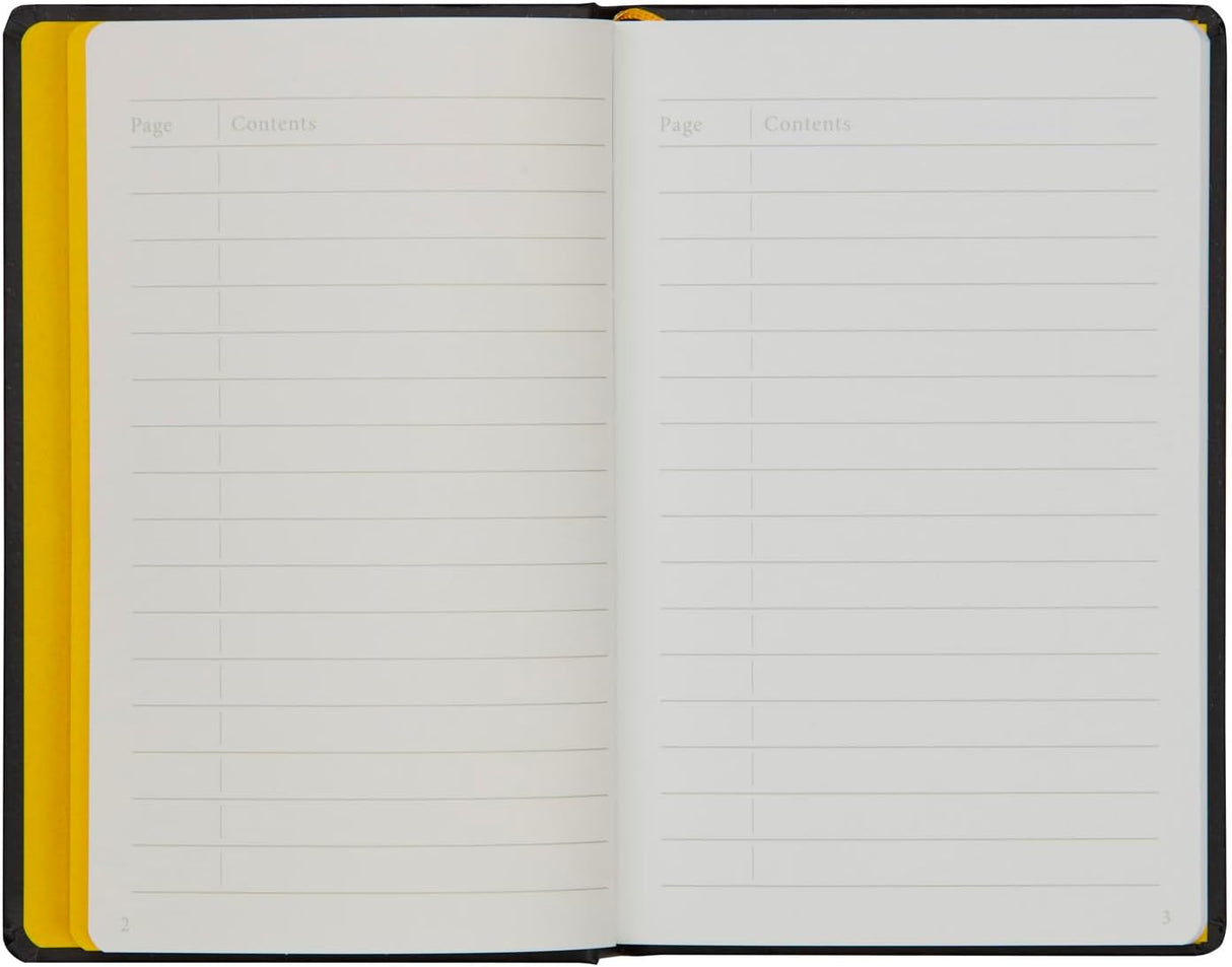 Size: A5 - Height 216 x Width 153&nbsp;
Thread binding
Contents page: 4 pages, 6.5mm ruled: 236 pages,&nbsp;
90g / ㎡
120 sheets

Includes 2 bookmarks, elastic band, and back pocket