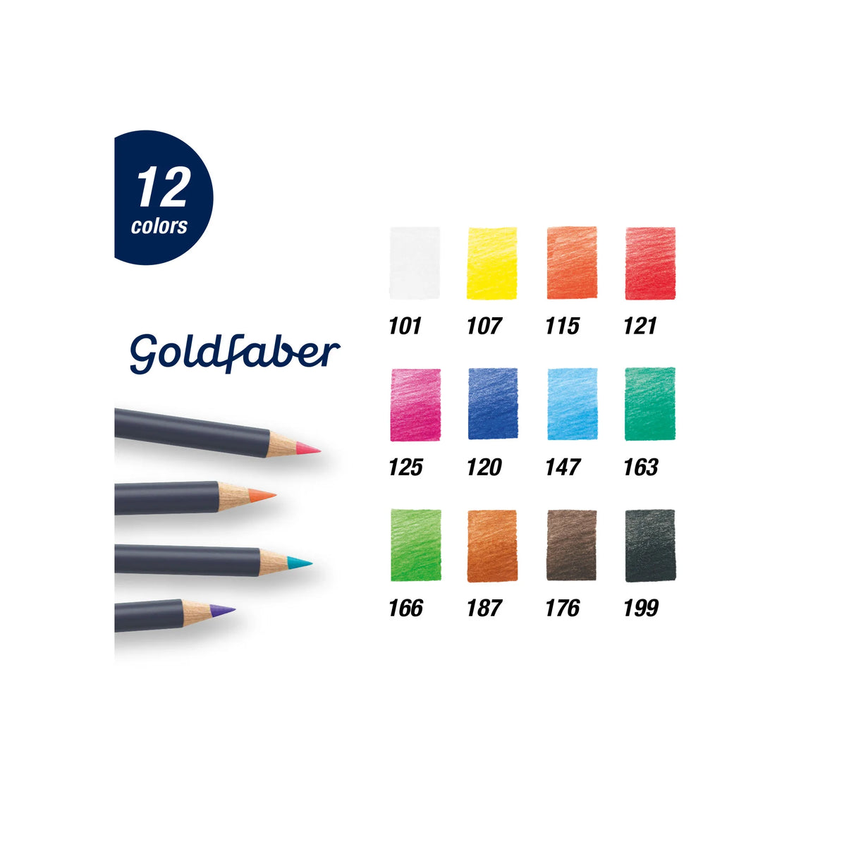 Faber-Castell Goldfaber Color Pencils - Tin of 12