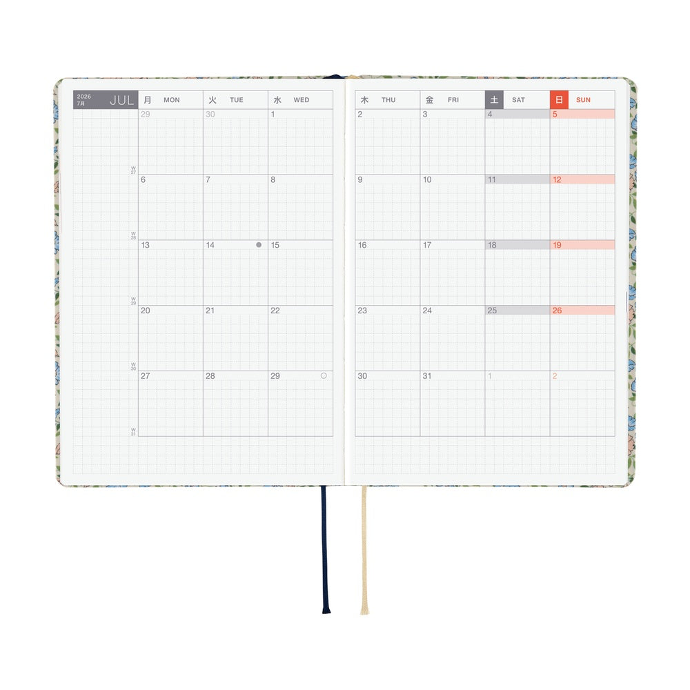 Hobonichi HON 2026 Liberty Fabrics: Sasha Kiora [ENG/A6/Jan Start] HON