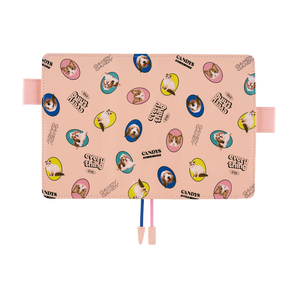 Hobonichi Techo 2026 Original Book & Cover - Candy Stripper: Random Dog & Cat (Pink) [ENG/A6/Jan Start]