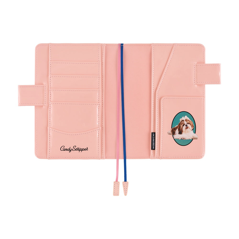 Hobonichi Techo 2026 Original Book & Cover - Candy Stripper: Random Dog & Cat (Pink) [ENG/A6/Jan Start]