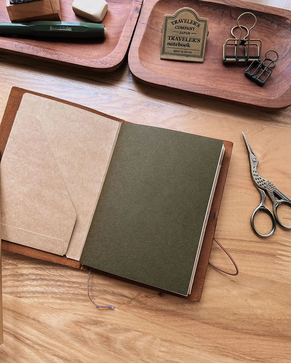 Sarica Studio Olive Green Notebook (Passport TN Size)